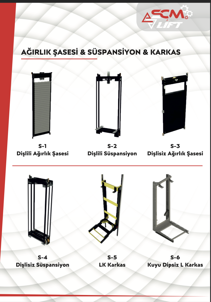 Selçuklu Asansör Ağırlık Şasesi - Süspansiyon - Karkas - Scm Lift	