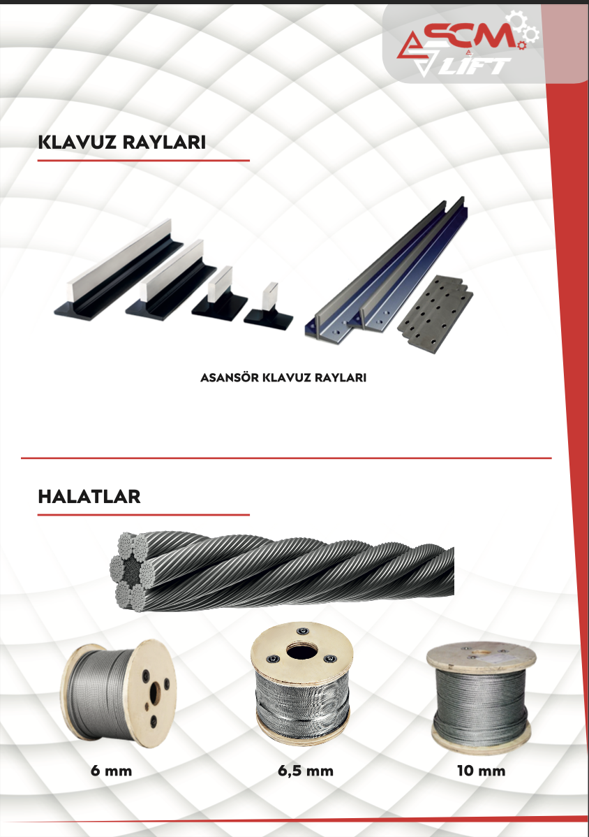 Selçuklu Asansör Klavuz Rayları - Halatlar - Scm Lift